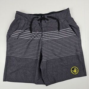 Body Glove Swimsuit Boardshorts Gray Stripes Embroidered Logo size 34 NWT